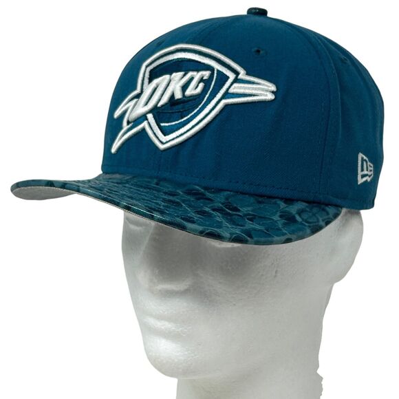 Oklahoma City Thunder Hat Baseball Cap New Era 59Fifty Aqua Blue Fitted 7 1/8 - Picture 9 of 9